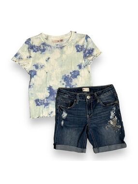 SO Girls Tie Dye Tee and Unicorn Jean Size L